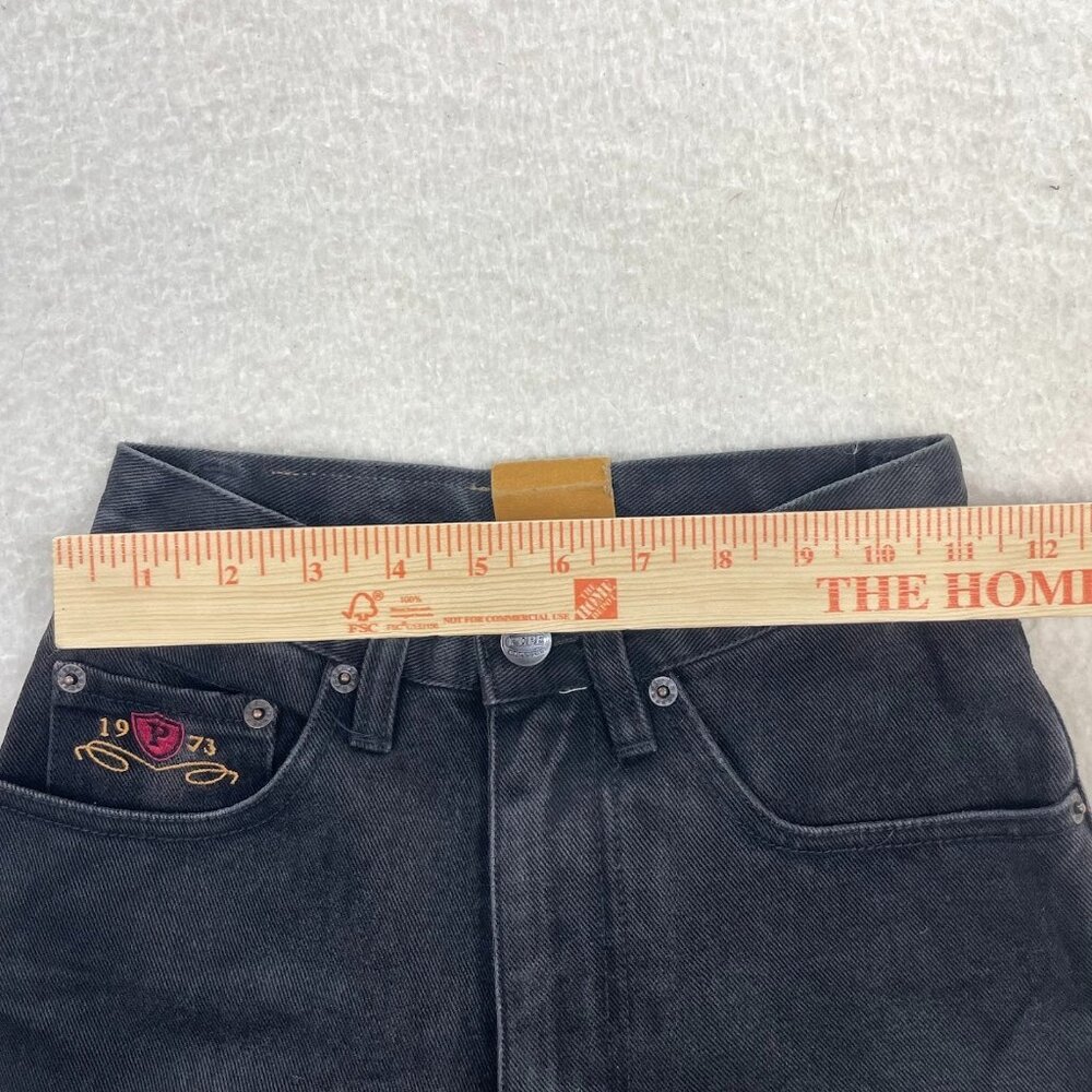 NWT Deadstock Vintage Pepe Jeans Black Denim Embroidered Jeans Size 1/2 - Picture 6 of 8